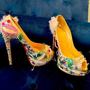 Christian Louboutin limited edition Makeup Trash Peep Toe Heels